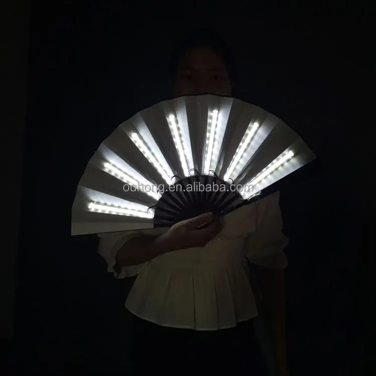 white LED light-up fans Electro Glow | South Africa's Best LED Festival Gear & Rave Clothes - festivals outfits, clothes festival, festival clothing south africa, festival ideas outfits, festival outfits rave, festival wear, steam punk goggle, rave glasses, outfit for a rave, kaleidoscope glasses, diffraction glasses, clothes for a rave, rave sunglasses, spectral glasses, rave goggles, clothes for a rave, rave clothing south africa, festival wear south africa, accessories festival, rave sunglasses